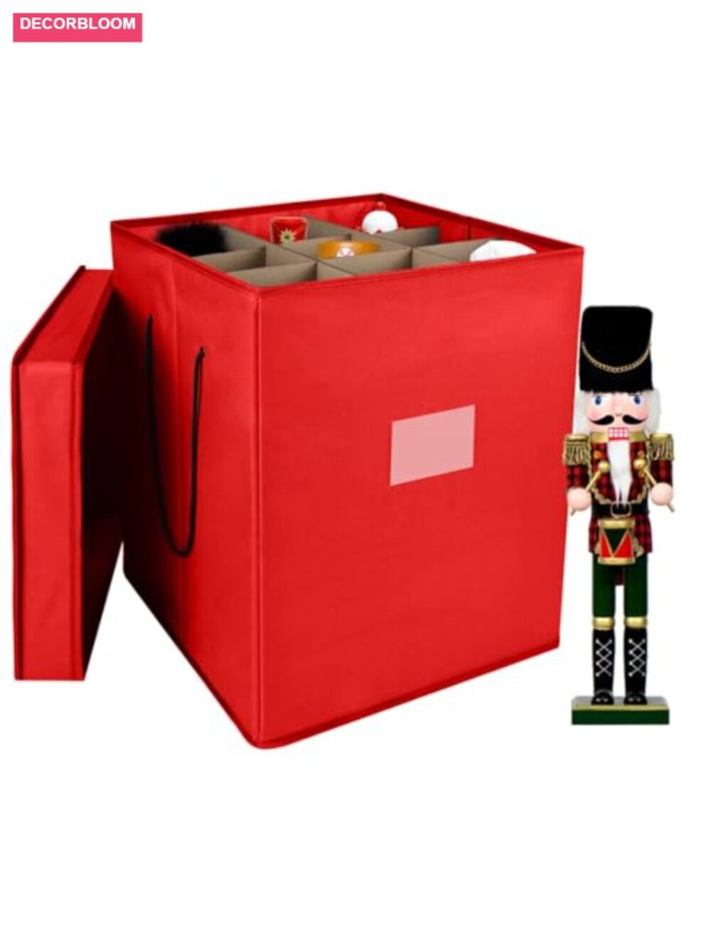 Nutcracker & Figurine Storage Box Fits 16" Tall Ornaments Adjustable Dividers